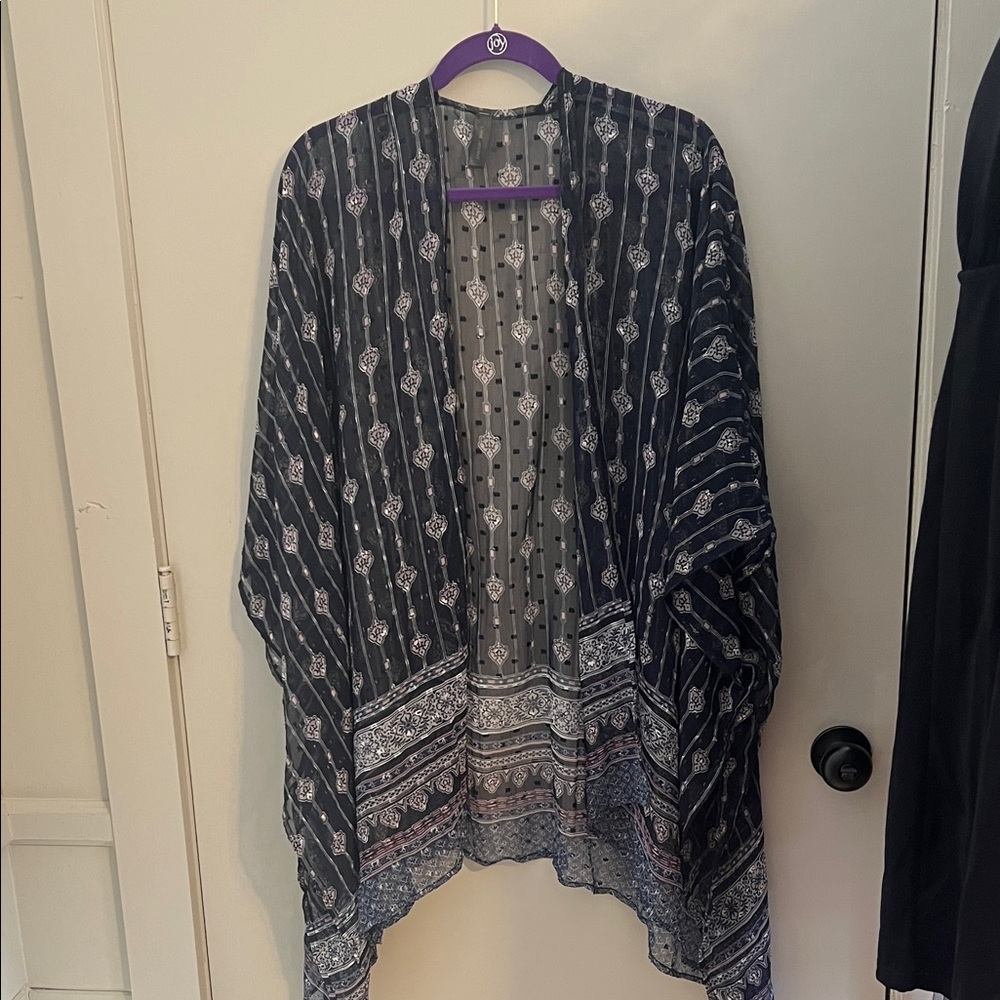 Lane Bryant Black and White Kimono